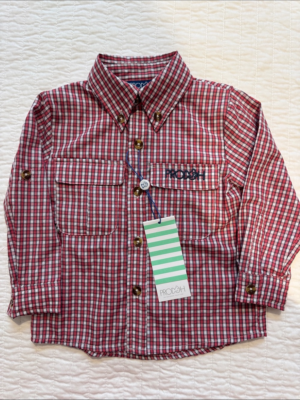 Prodoh Kids Red Plaid Button-Down Shirt